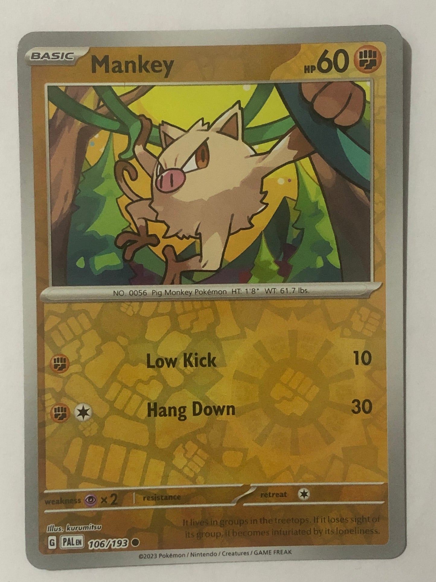 106 - Mankey - Reverse Holo