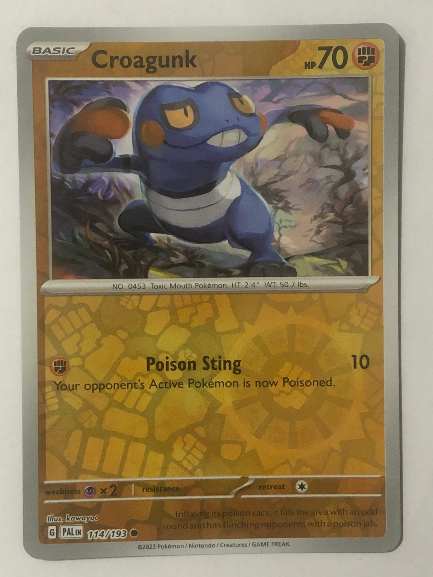 114 - Croagunk - Reverse Holo