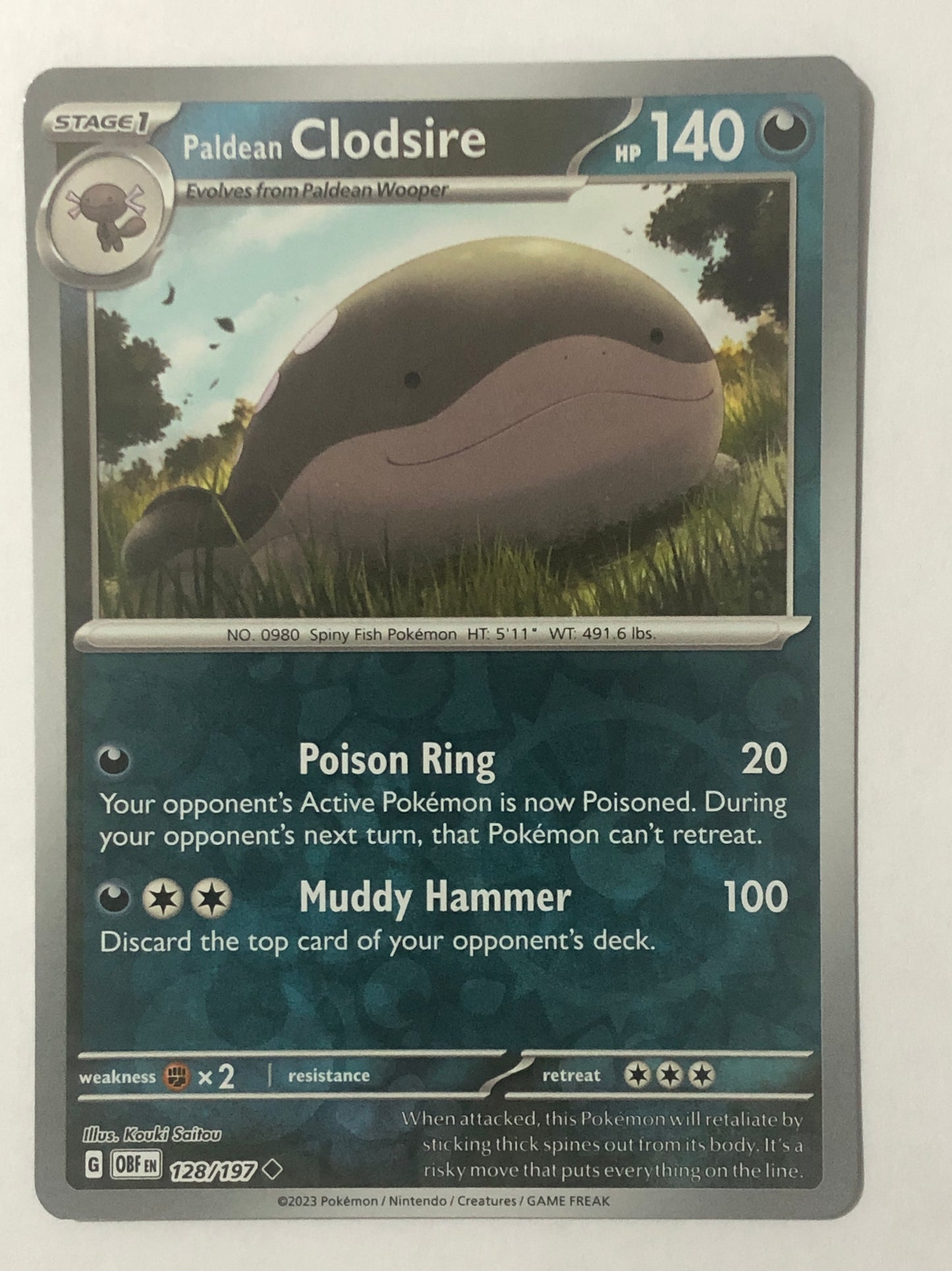 128 - Paldean Clodsire - Reverse Holo