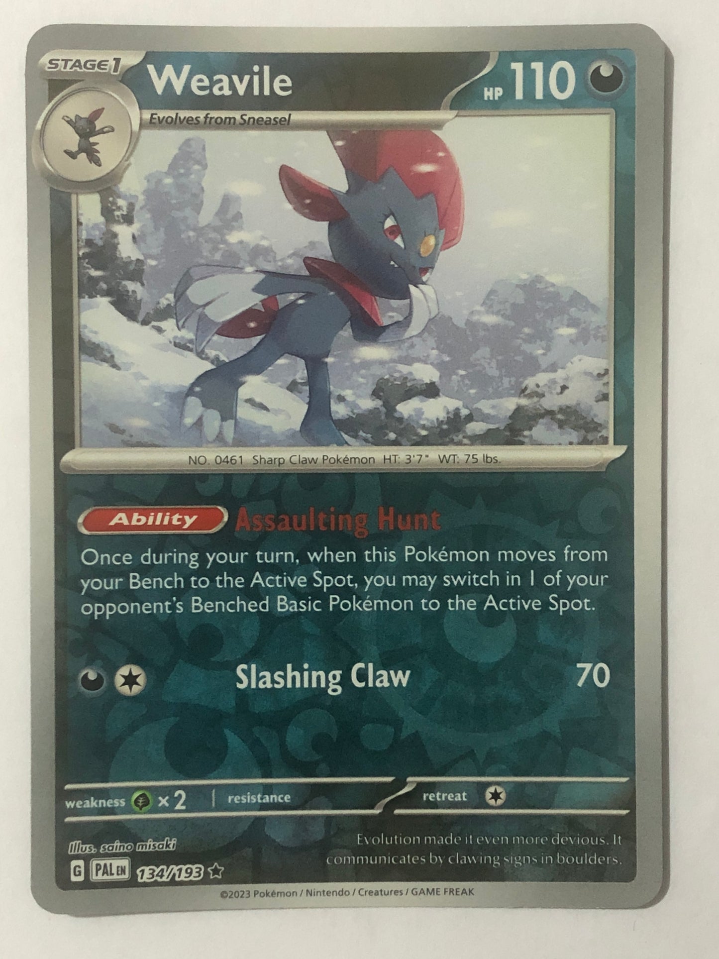 134 - Weavile - Reverse Holo