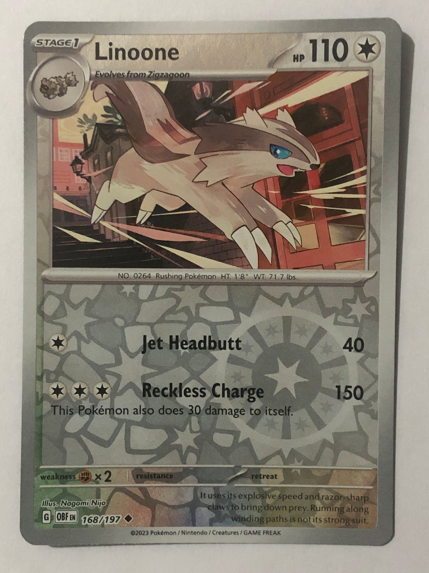 168 - Linoone - Reverse Holo