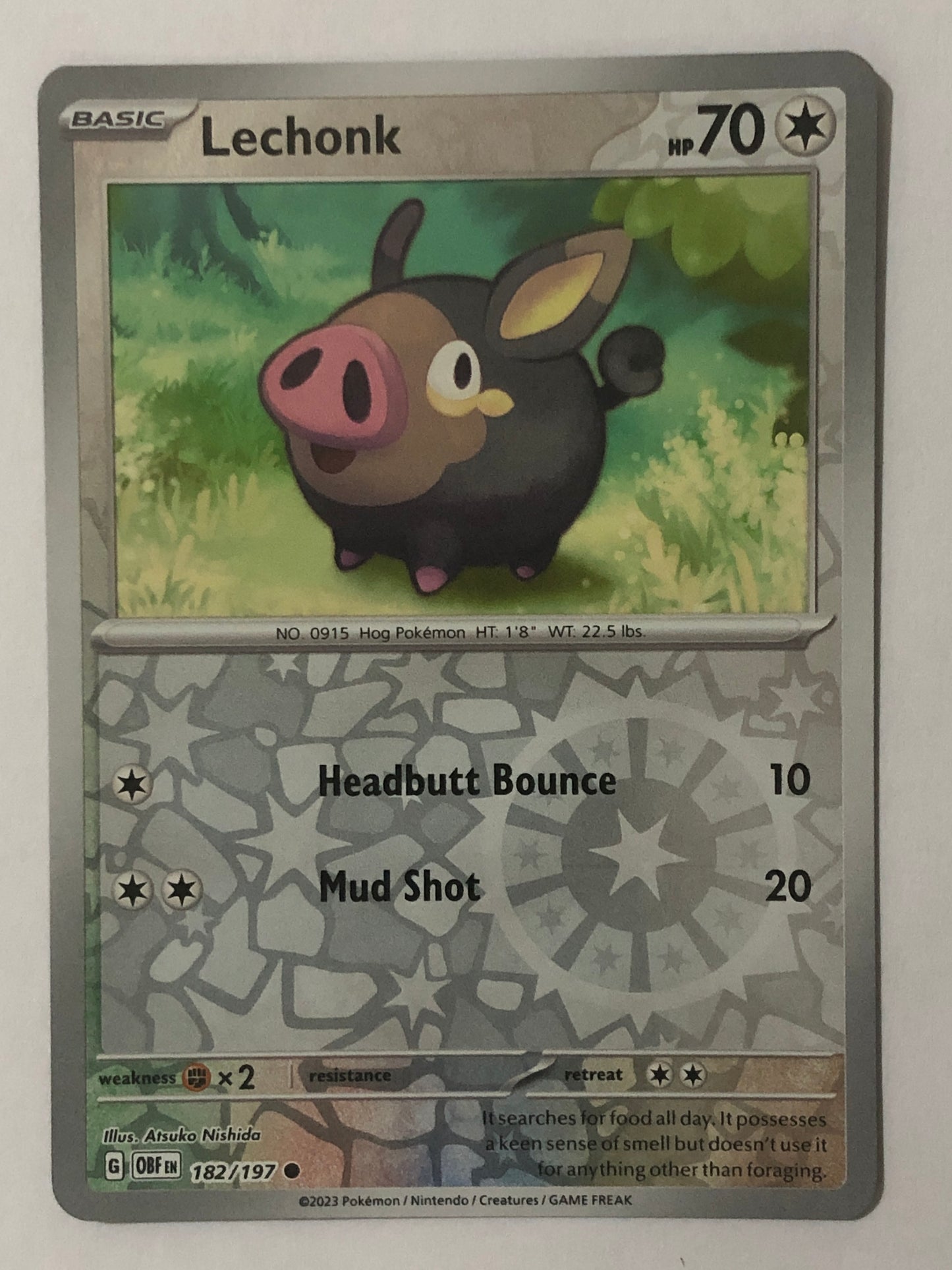 182 - Lechonk - Reverse Holo