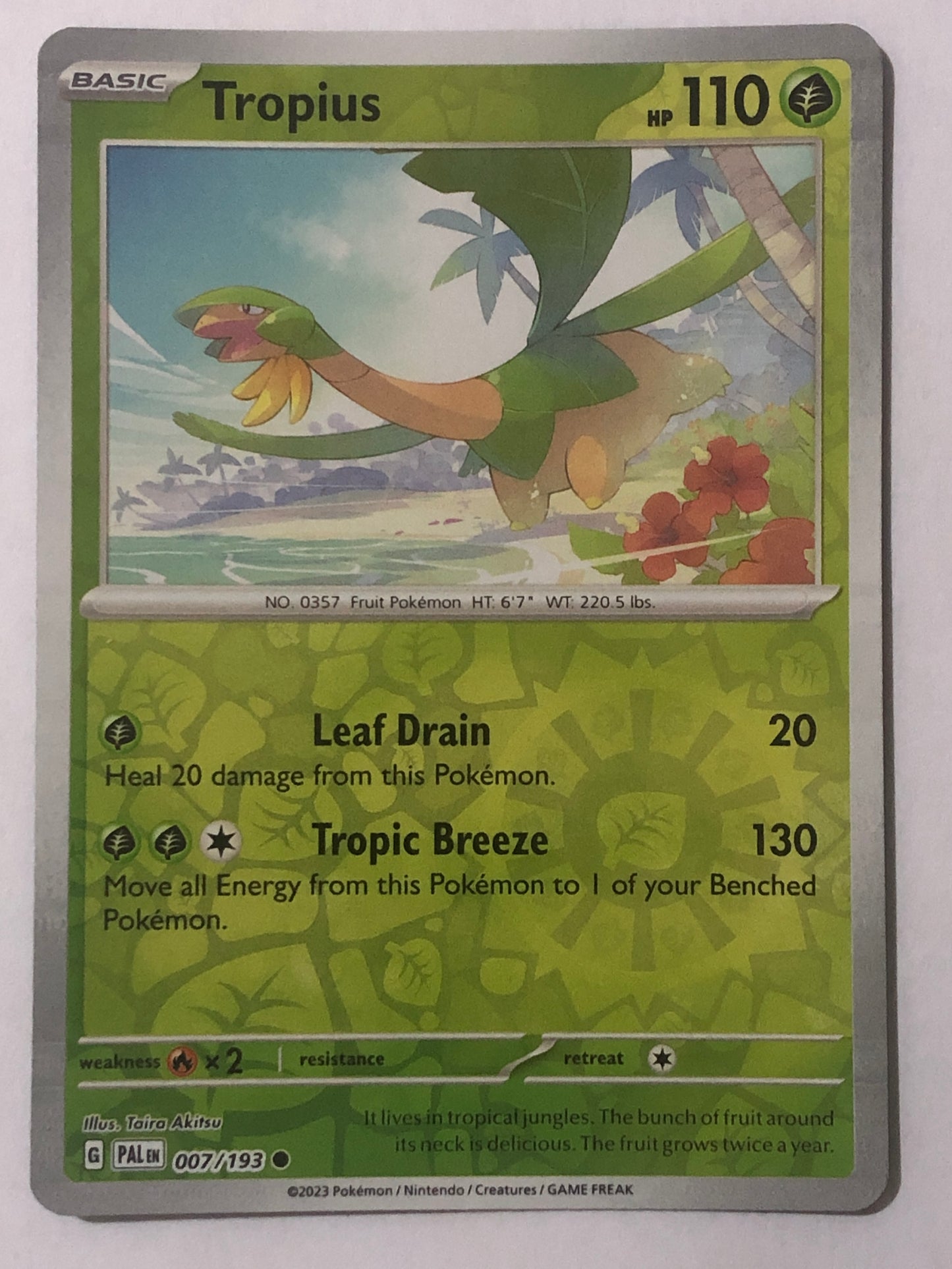 007 - Tropius - Reverse Holo
