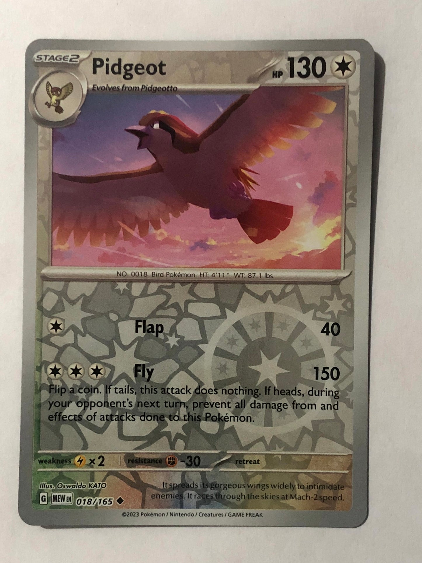 018 - Pidgeot - Reverse Holo