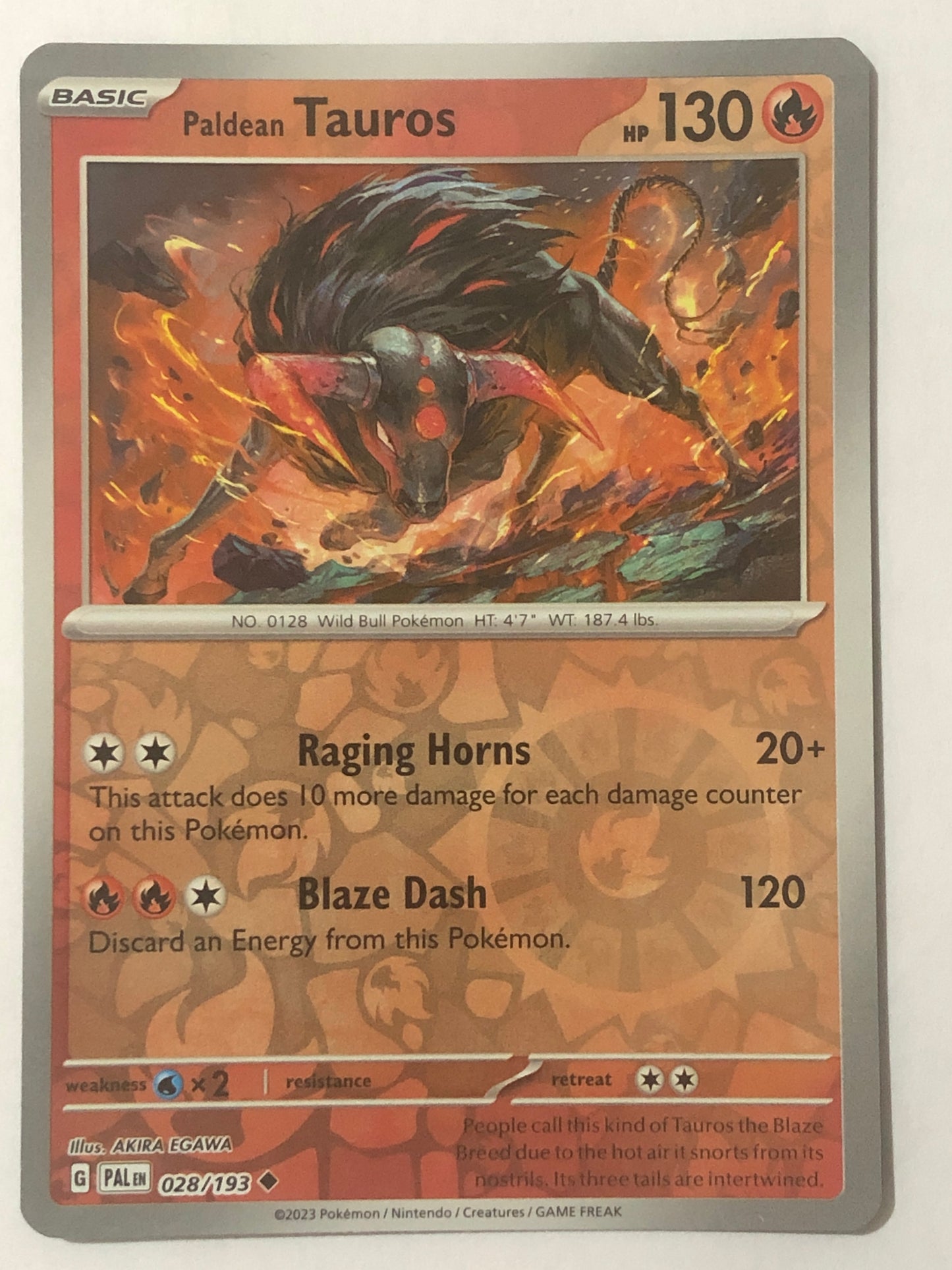 028 - Paldean Tauros - Reverse Holo