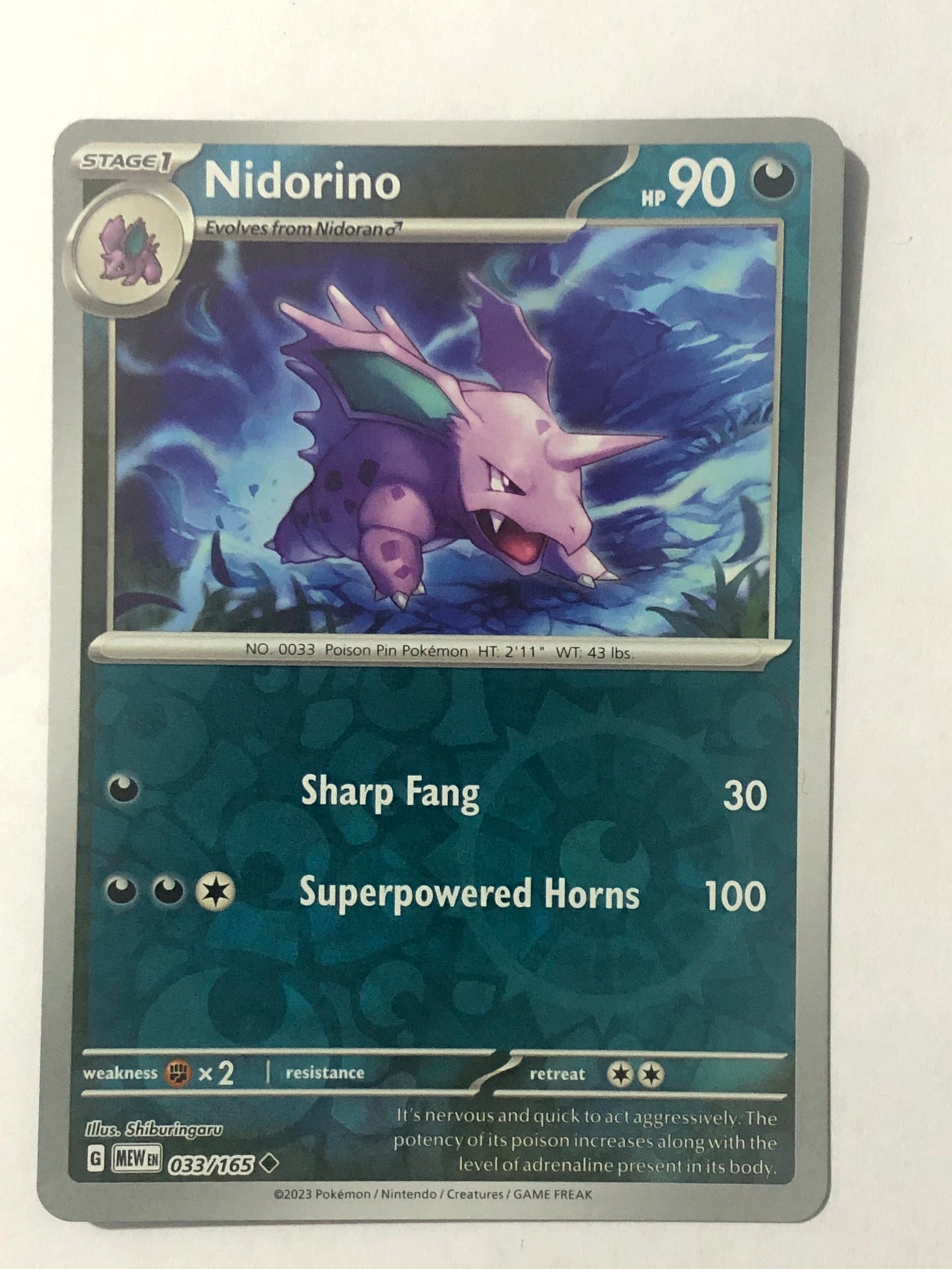 033 - Nidorino - Reverse Holo