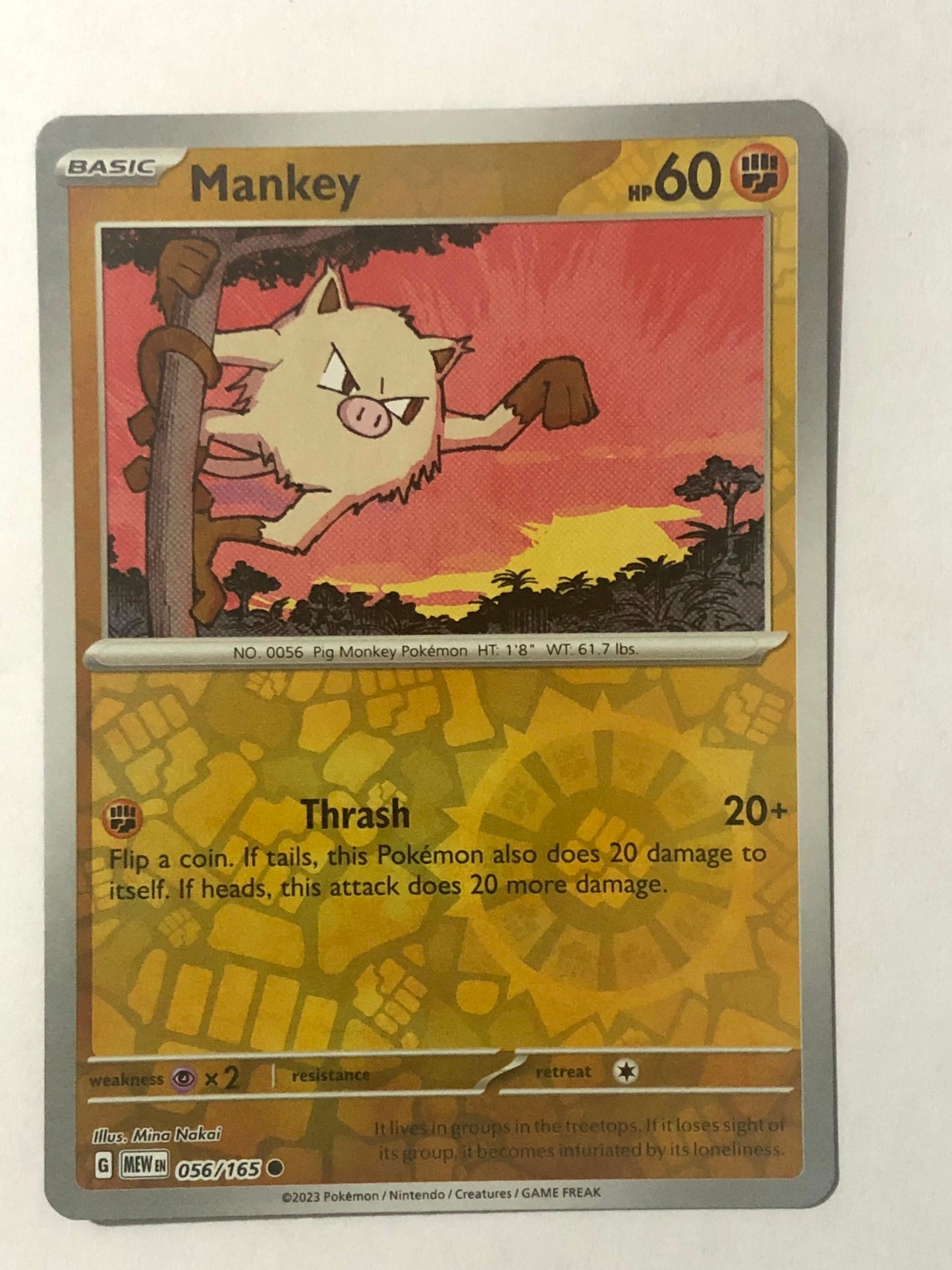 056 - Mankey - Reverse Holo