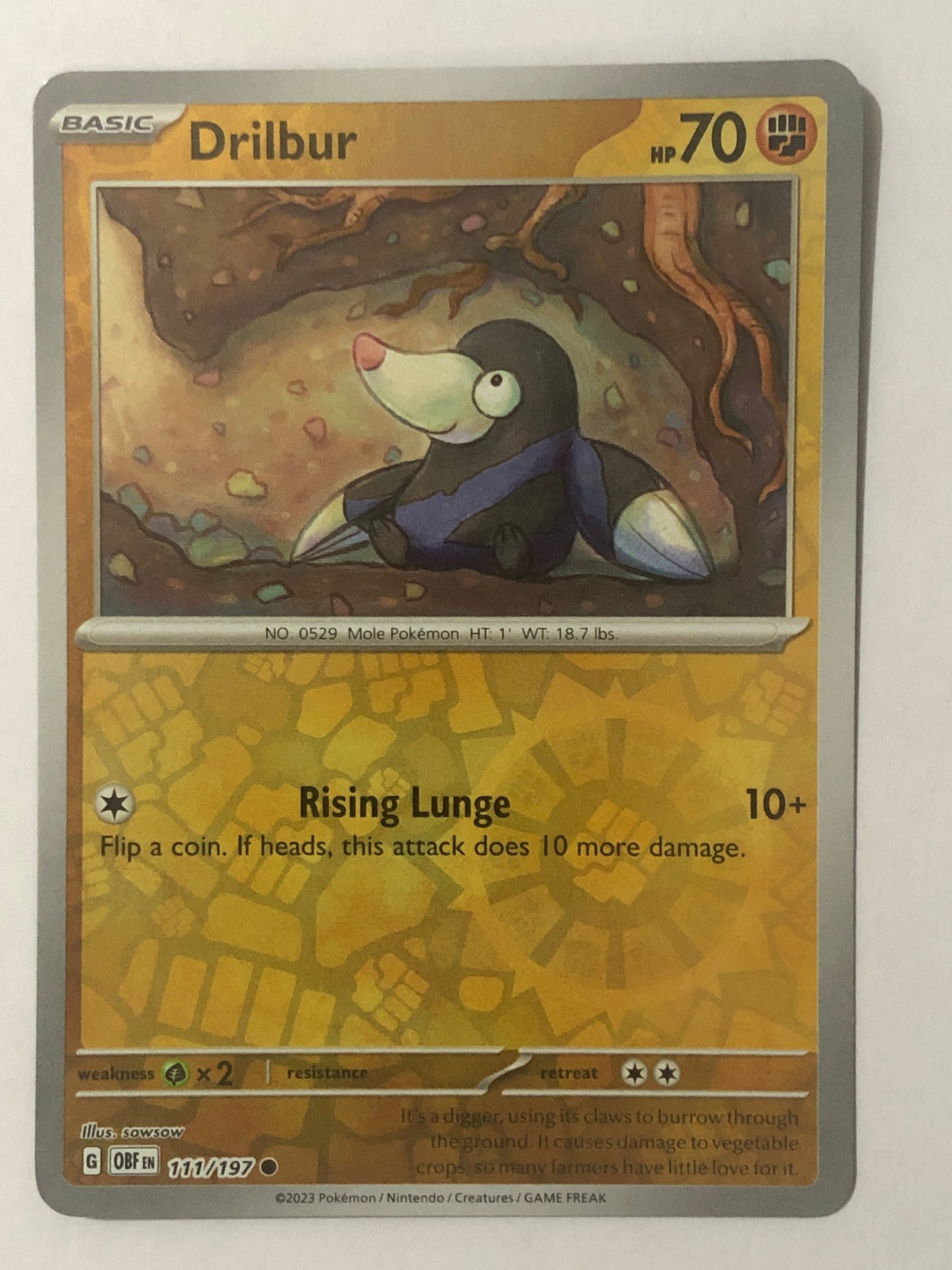 111 - Drilbur - Reverse Holo