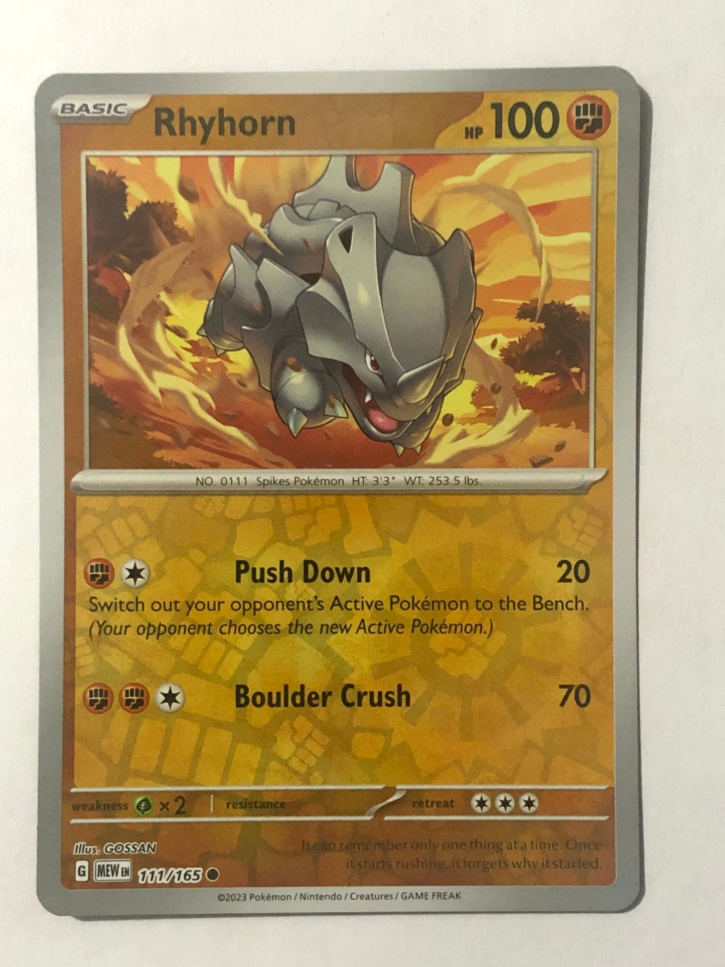 111 - Rhyhorn - Reverse Holo