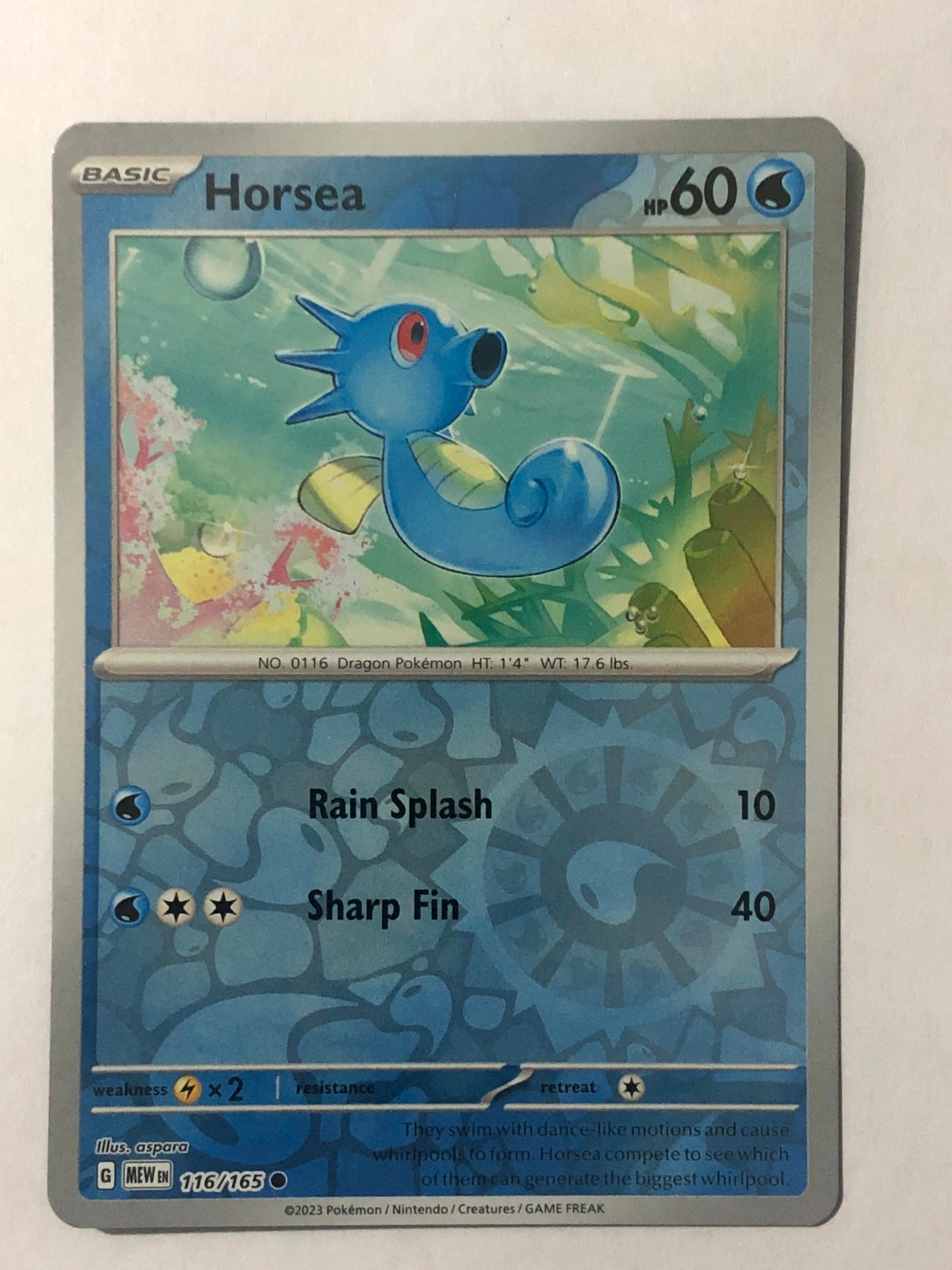 116 - Horsea - Reverse Holo