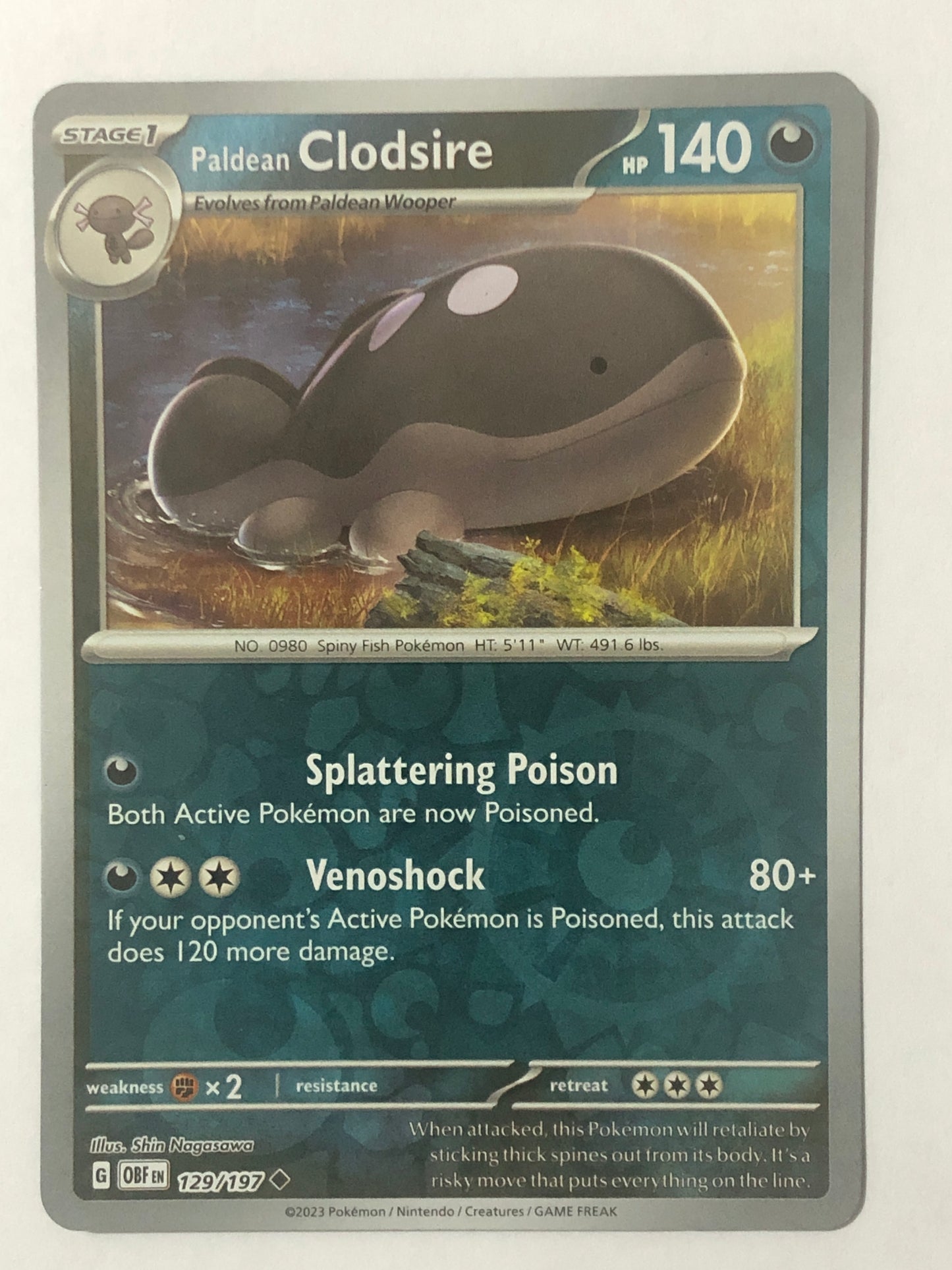 129 - Paldean Clodsire - Reverse Holo