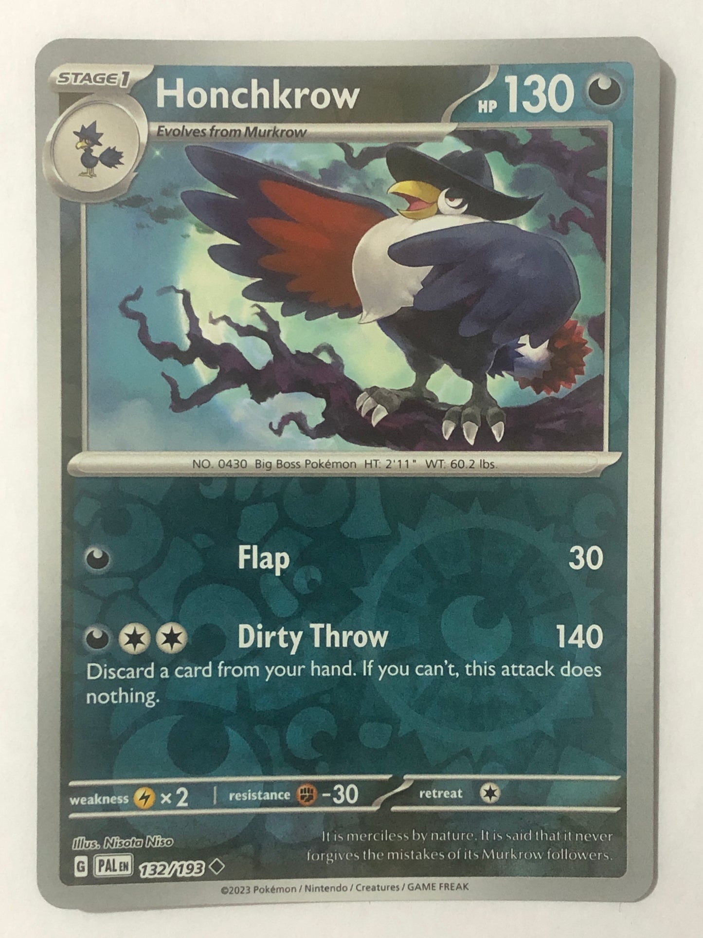 132 - Honchkrow - Reverse Holo