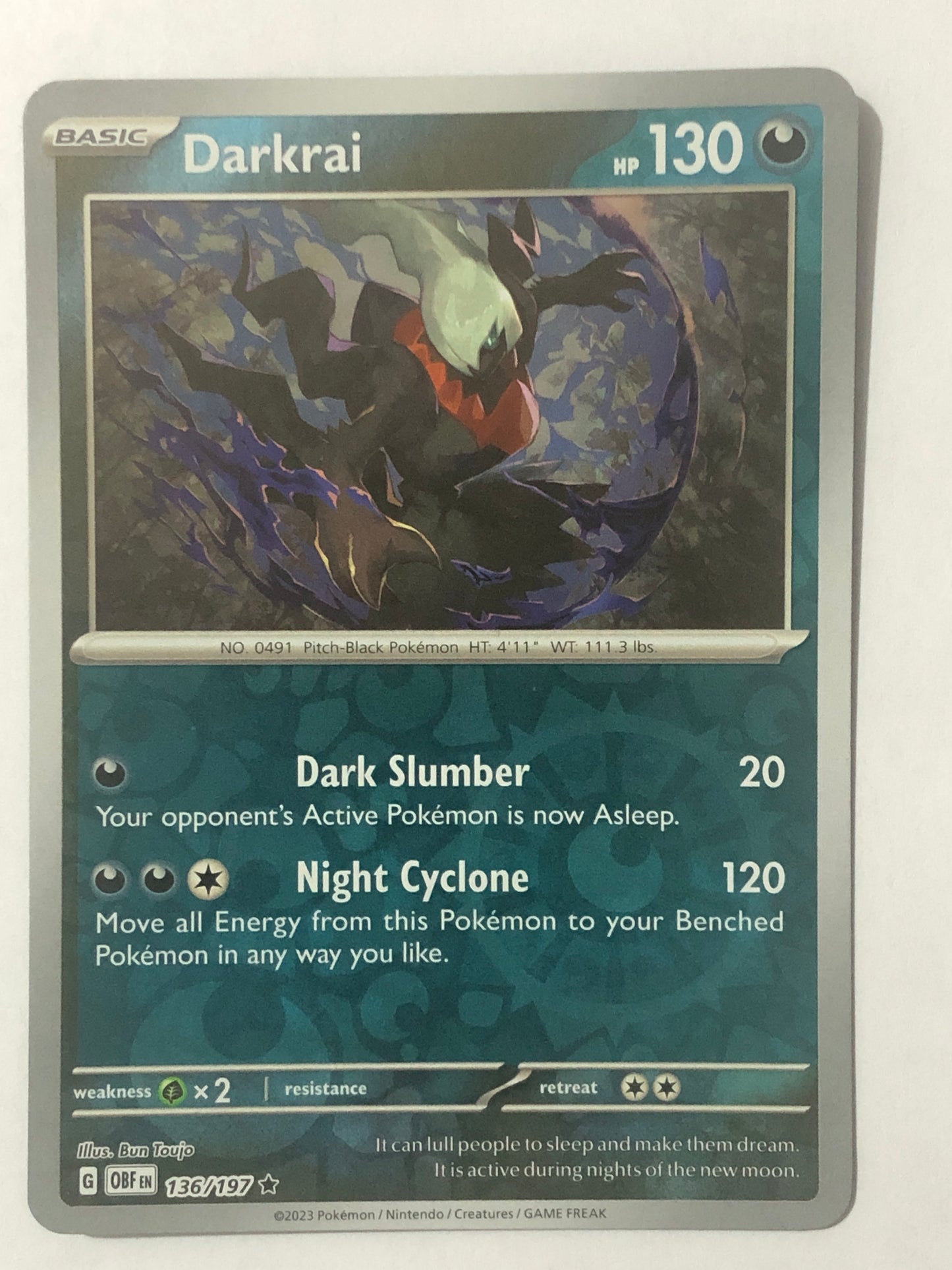 136 - Darkrai - Reverse Holo